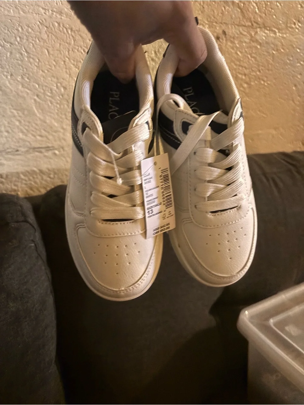 The Children's Place White and Gray Kids Sneakers